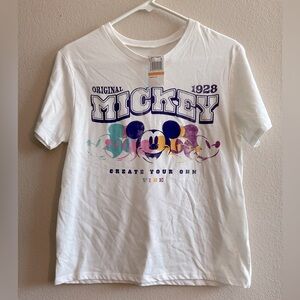 Disney NWT‎ Mickey Mouse White Women’s T-Shirt Original 1928 size Small